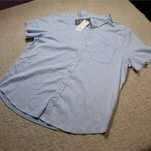 Goodfellow & Co Mens XL Blue Comfort Wear Short Sleeve Button Down Shirt NWT